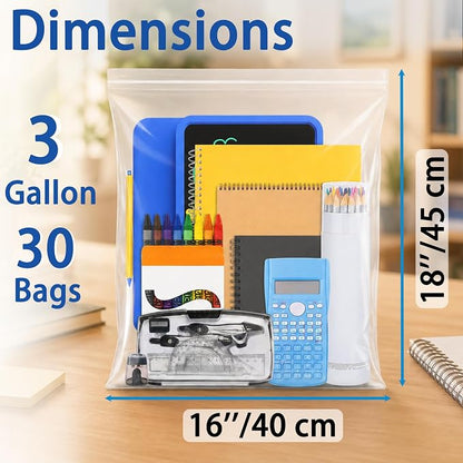 Large 3 Gallon Zippered Plastic Bags - Image 2