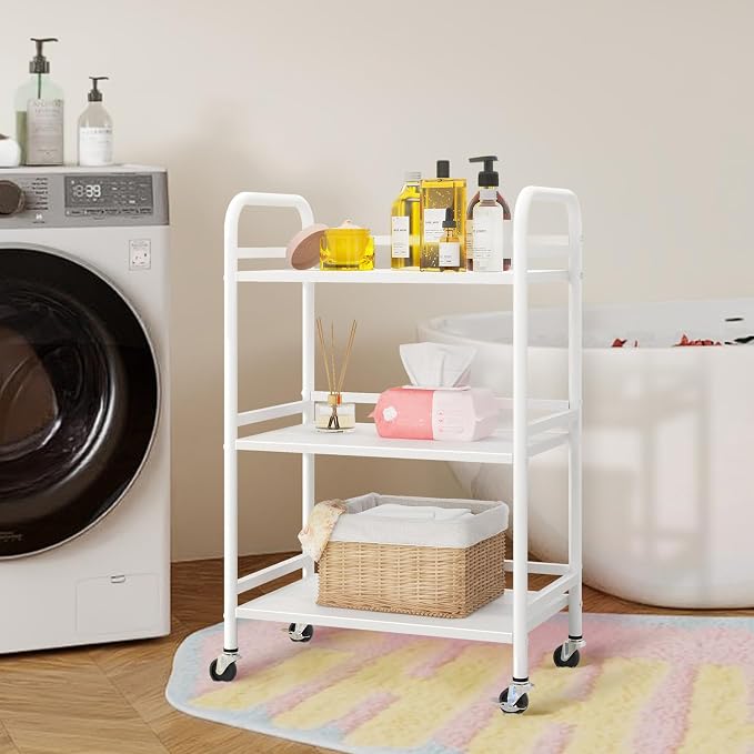 HDANI 3 Tier Rolling Cart Shelves, Heavy Duty Multifunctional Metal - Image 5