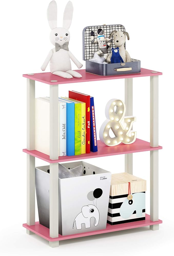 Furinno TURN-S-TUBE Storage Shelves, 3-Tier Book Shelf, Corner Shelf, Toolless by Furinno-FitsYourSpaceFitsYourBudget