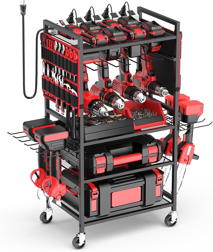 JUNNUJ Garage Large Power Tool Organizer Cart by JUNNUJHome