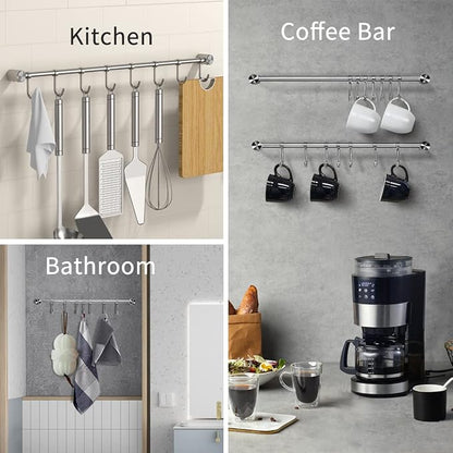 Audmore Kitchen Utensil Rack 2 Pack, 15.6 Inch Pots and Pans Hanging Rack Wall - Image 7