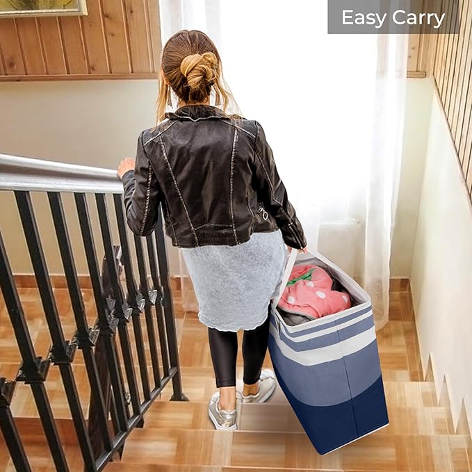 HomeHacks 2-Pack Large Laundry Basket, Waterproof, Freestanding Laundry Hamper - Image 7