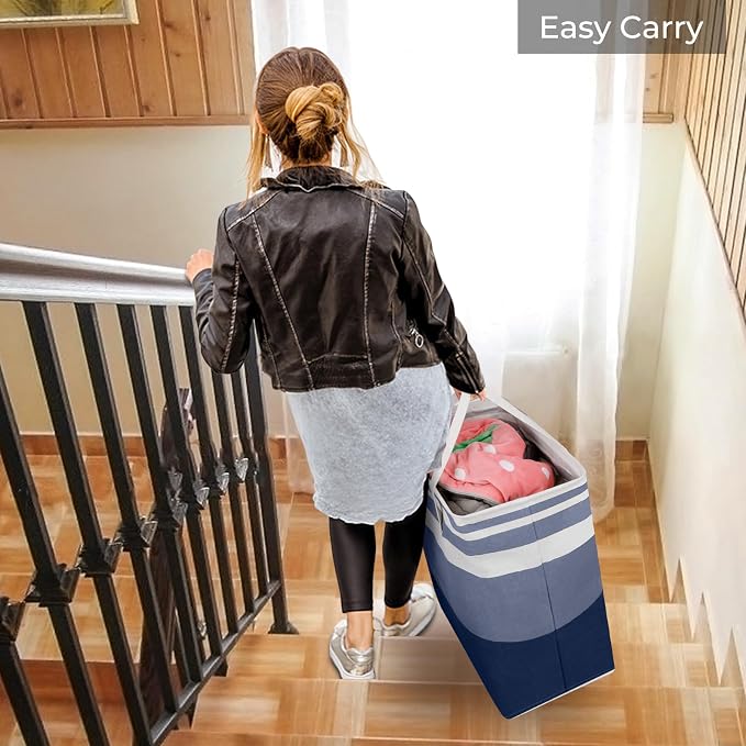 HomeHacks 2-Pack Large Laundry Basket, Waterproof, Freestanding Laundry Hamper - Image 7