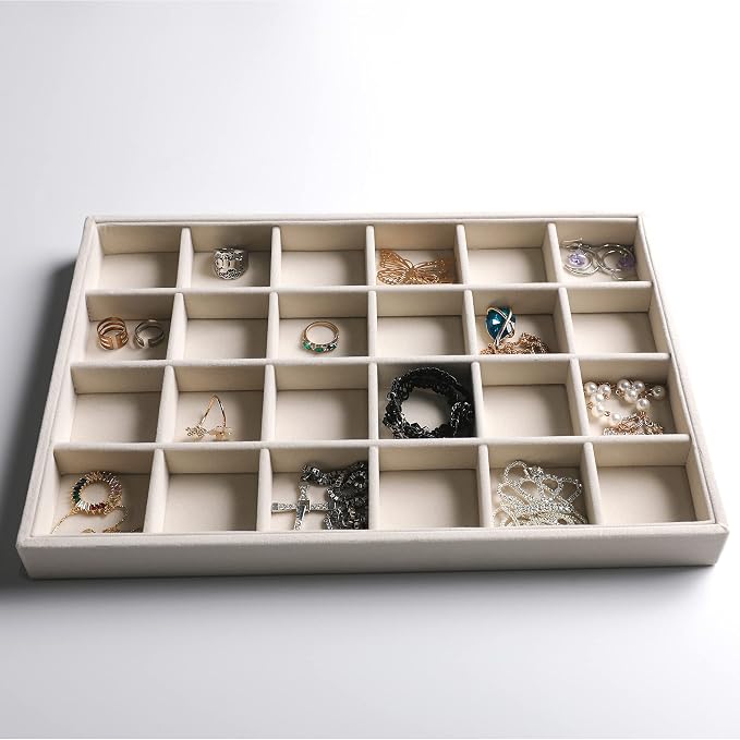 Frebeauty Stackable Velvet Jewelry Organizer Trays - Image 4