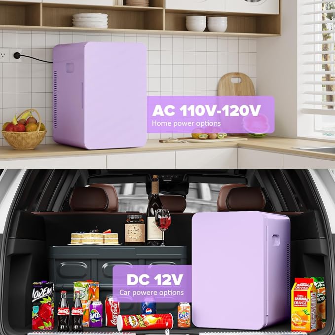 22L/30Cans Mini Fridge for Bedroom, 12v DC Portable Cooler & Warmer, Mini - Image 5