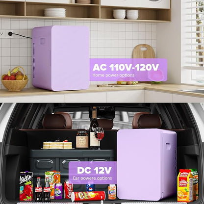 22L/30Cans Mini Fridge for Bedroom, 12v DC Portable Cooler & Warmer, Mini - Image 5