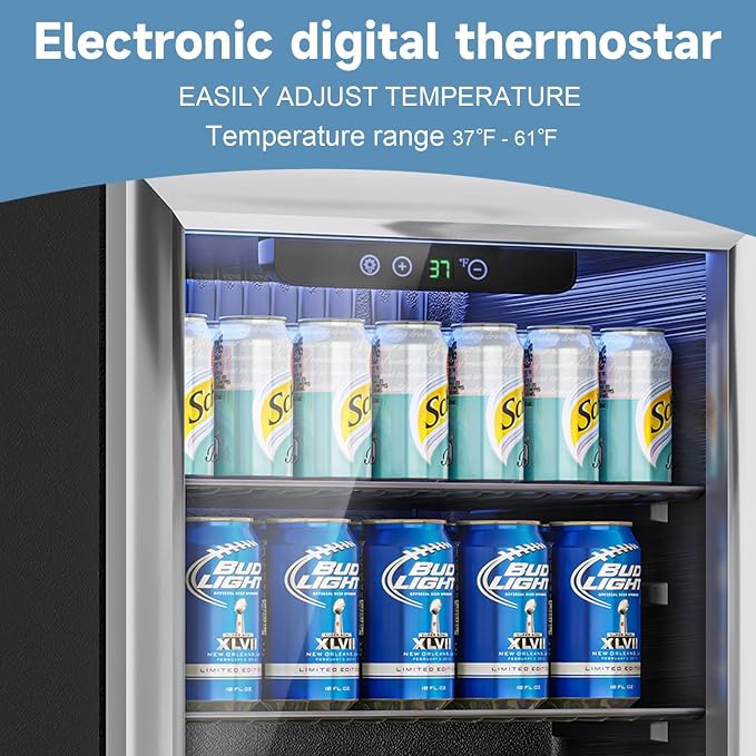 1.7 Cu.Ft Mini Fridge for 76 Cans, Beverage Refrigerator - Image 4