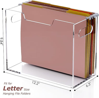 DINGHUO Acrylic File Folder Organizer Box, Letter Size Hanging File Organizer - Image 3