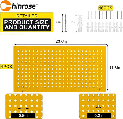 Metal Peg Board Panels for Workbench, Shed Modular Peg Board Organizer Board Kit - Image 2