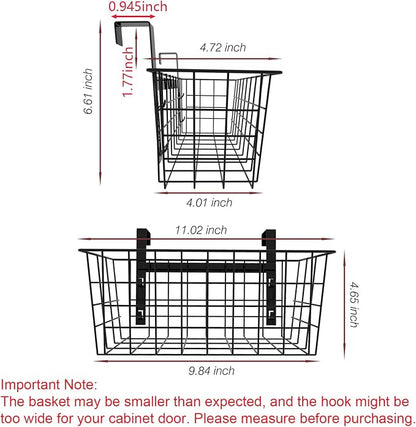 MaraFansie Hanging Kitchen Baskets Wire Storage Basket Over the Cabinet Door - Image 3