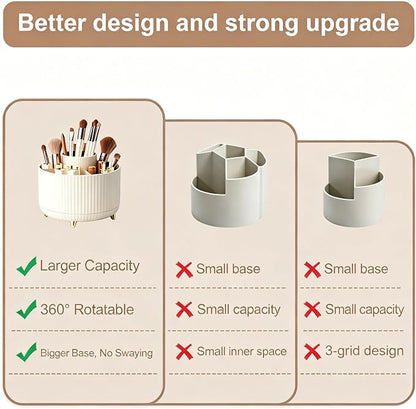 360°Rotating Makeup Brush Holder Organizer, Spinning Skincare Storage Carousel - Image 6