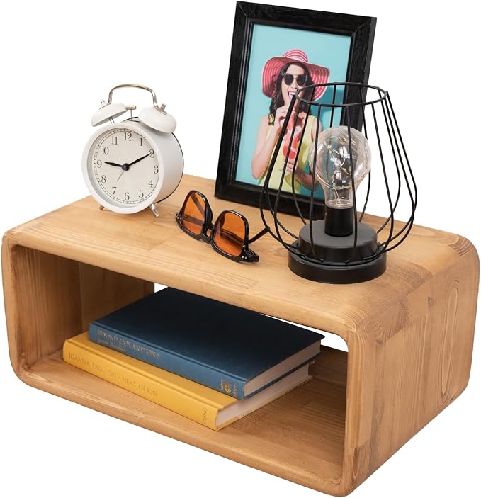 Floating Nightstand Wooden, Bedside Table, Nightstand Shelf, Wall Mounted by Woodches