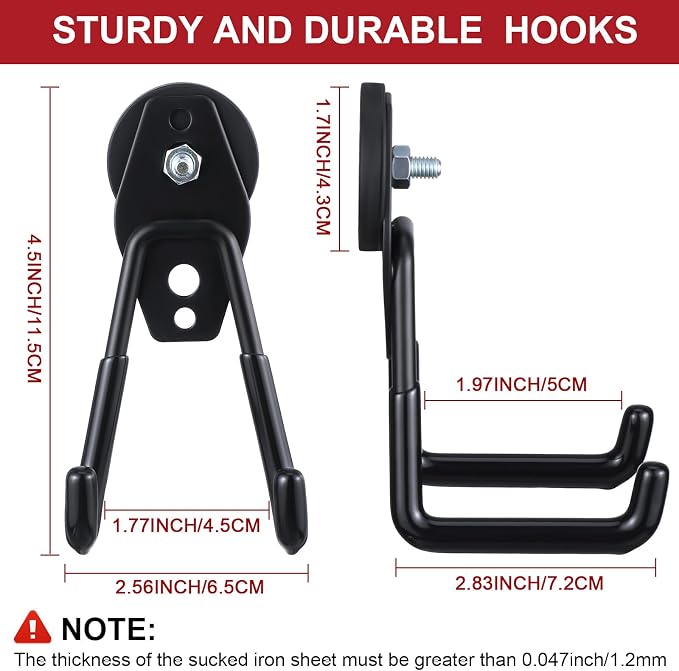 Landhoow Large Magnetic Hooks Heavy Duty Garage Magnet Hooks Strong Storage - Image 2