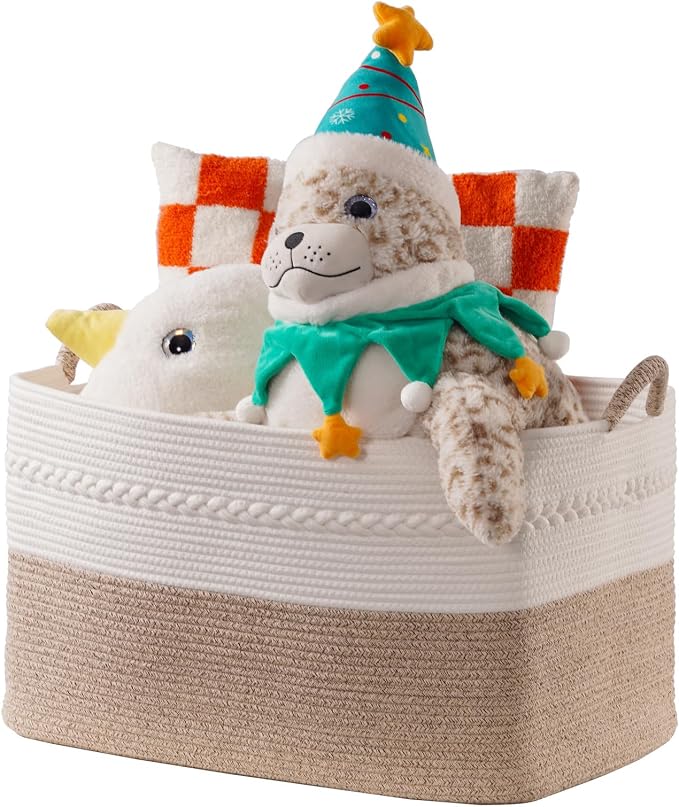 Extra large laundry basket woven from natural cotton rope - Image 9