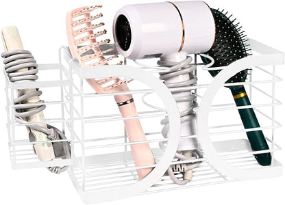 Elegant White Wall Mounted Hair Dryer Holder by Unknown