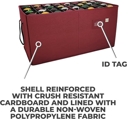 Christmas Ornament Storage Box, Adjustable Acid-Free Dividers | Holds 128 – 3 - Image 8