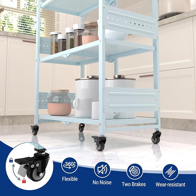 WORKPRO 5-Tier Folding Shelf, No-Assembly Metal Storage Rack - Image 6