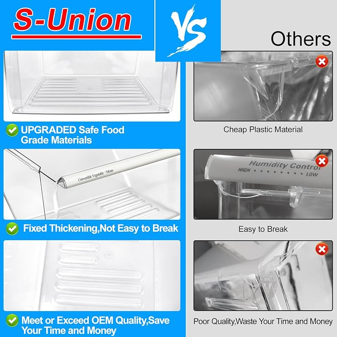Upgraded 2188656 Fridge Crisper Drawer Humidity Control Drawer UPPER & 2188664 - Image 3