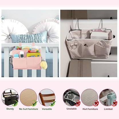 Surblue Bedside Caddy Hanging Bed Organizer Storage Bag Pocket - Image 4