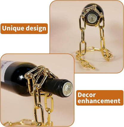 TBWHL Novelty Magic Wine Bottle Holder Floating Steel Link Chain Wine Bottle - Image 6