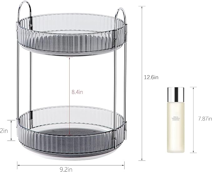 360° Rotating Makeup Organizer, Bathroom Make Up Spinning Holder Rack, Large - Image 4