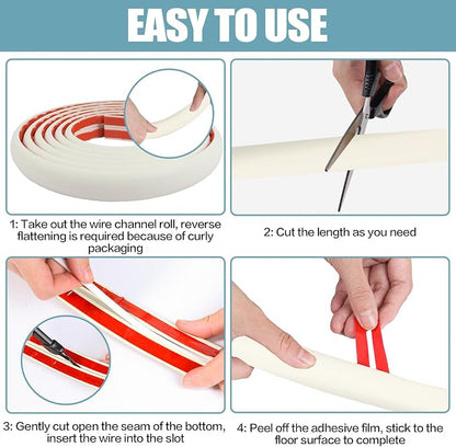 Floor Cord Cover Cable Cavity Self Adhesive Cord Hider Floor 10FT Floor Cable - Image 7