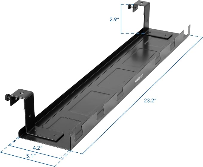 Mount-It! Premium Under Desk Cable Management Tray – 23" Heavy-Duty Steel Cable - Image 6