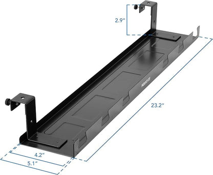 Mount-It! Premium Under Desk Cable Management Tray – 23" Heavy-Duty Steel Cable - Image 6