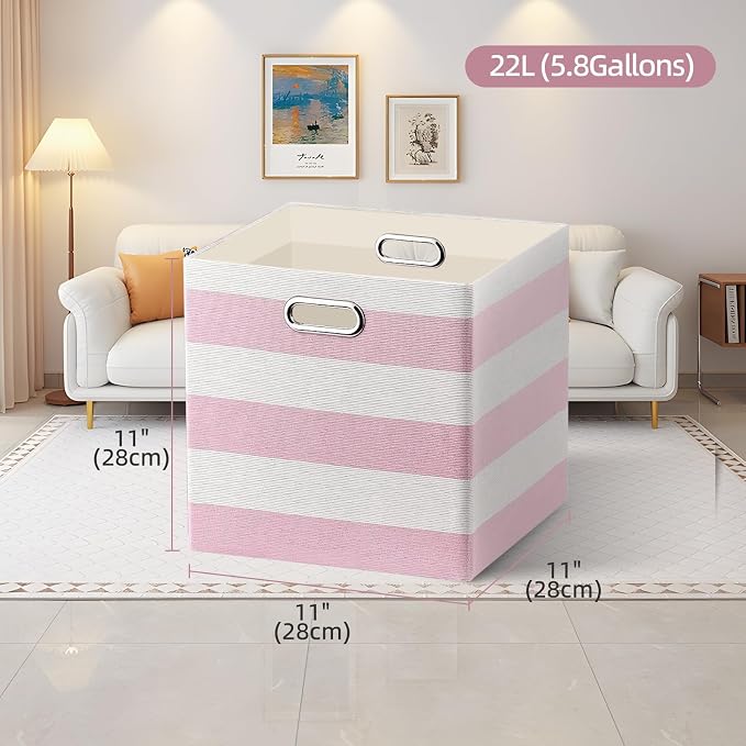 11x11 Cube Storage Bins, Collapsible Fabric Storage Cubes, Cubby Storage - Image 2
