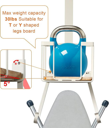 TJ.MOREE Over The Door/Wall Mount Ironing Board Hanger, Laundry Room Iron and - Image 5