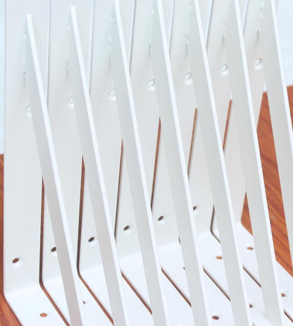 8 Pack L10 x H 8" White Heavy Duty Shelf Brackets - Image 5