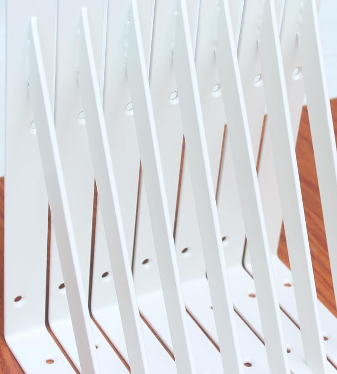 20 Pack L10 x H 8" White Heavy Duty Shelf Brackets - Image 5