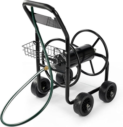 VINGLI 300FT 5/8in Garden Hose Reel Cart, 4-Wheel Portable Residential Hose by VINGLI