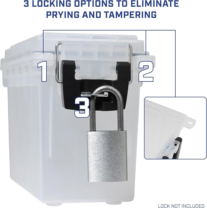 Sheffield Ammo Box Made in USA, Stackable Lockable Ammo Storage Box, Frost | 2 - Image 5