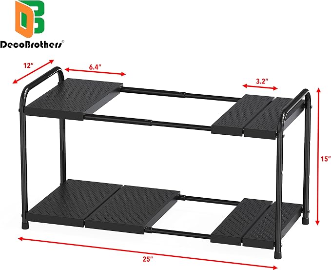Deco Brothers Under Sink 2 Tier Expandable Shelf Organizer - Image 2
