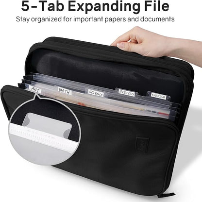 SUNEE Zippered Binder Bag with Handle, 2-Inch 3-Ring O-Ring, 500-Sheet Capacity - Image 2