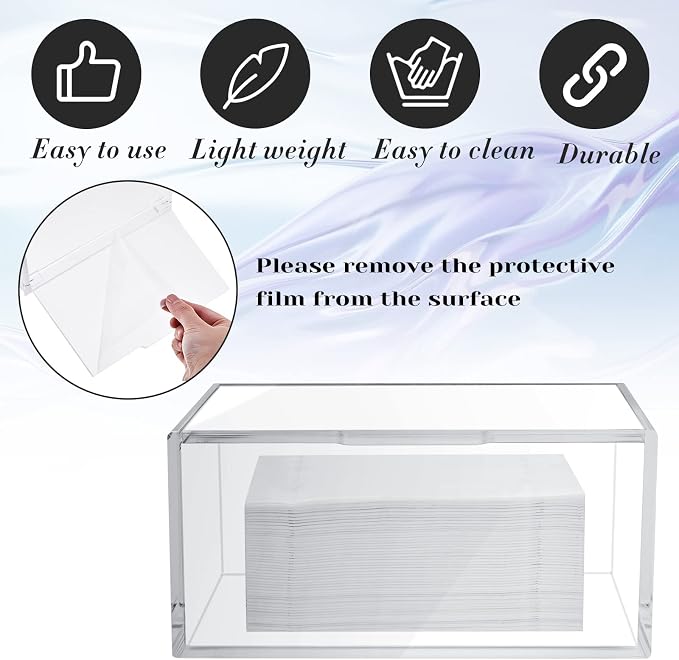 Maitys 2 Pcs Acrylic Laundry Dryer Sheet Holder Clear Dryer Sheets Dispenser - Image 2