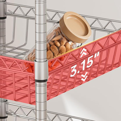 6 Shelves Storage Shelf Wire Closet Bathroom Organizers Metal Pantry Kitchen - Image 3