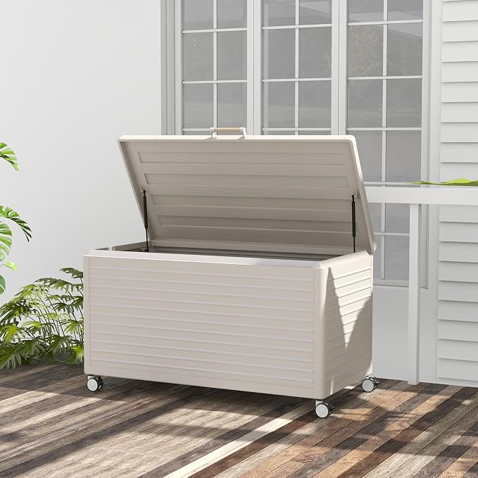 MIRADOR 134 Gallon Outdoor Storage Box Waterproof, Metal Deck Box - Image 4