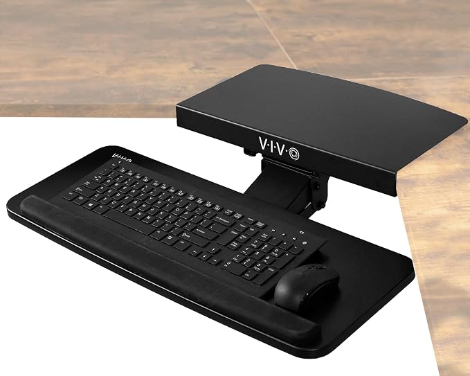 VIVO Black Under Desk Corner 25 x 10 inch Keyboard Tray, MOUNT-KB03B | Computer by Unknown