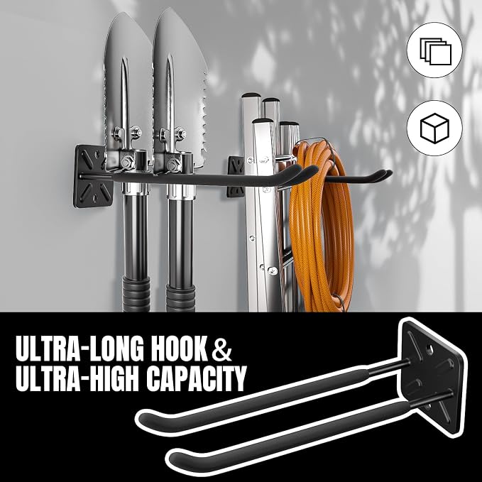 Heavy Duty Garage Hooks and Tool Organizer, Wall Mount Utility Storage Hangers - Image 4