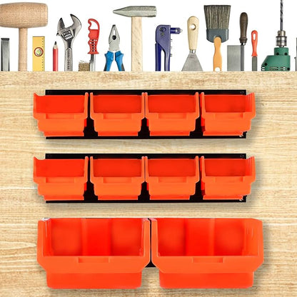 Wallmaster Wall Mounted Storage Bins, Wall Storage Bins Parts Rack 10 Bins&3 - Image 6