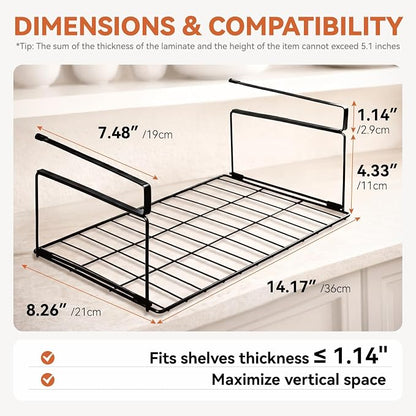 Under Shelf Basket, Space Saving Cabinet Organizers and Storage - Image 2