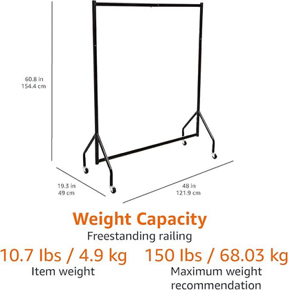 Amazon Basics Heavy Duty Portable Rolling Garment Rack, Hanging Clothes - Image 5