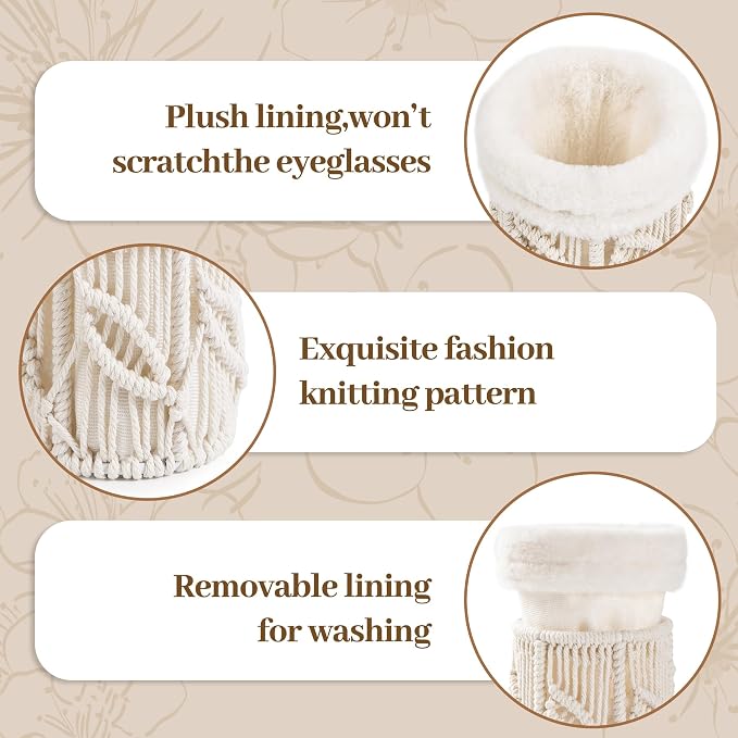 HOSROOME Glasses Holder for Nightstand Boho Decor Eyeglass Holder Stand for - Image 6