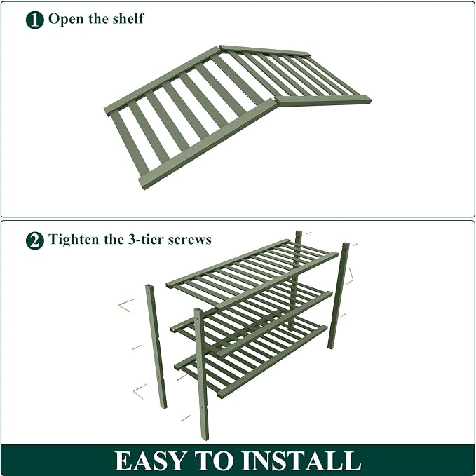 Smiry Bamboo Shoe Rack for Closet, 3 Tier Wooden Stackable Shoe Organizer - Image 5