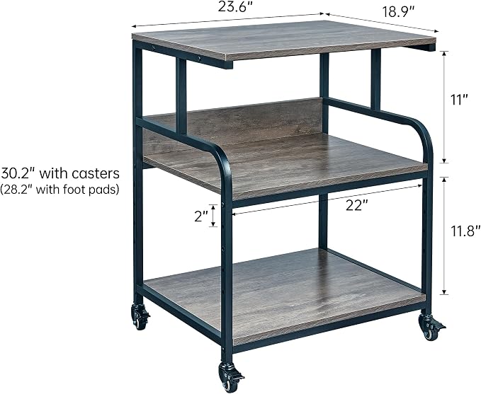 Large Printer Stand Table 23.6 x18.9 x 30 Inches - Image 2