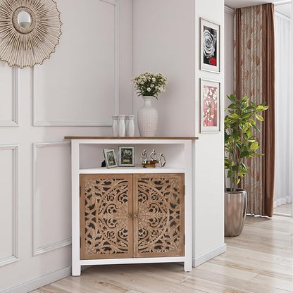 Boho Corner Cabinet, Narrow Organizer - Image 7