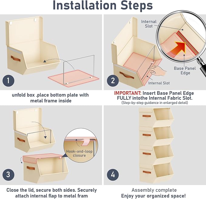 Stackable Closet Organizers and Storage Bins, Open Front Closet Shelf Organizer - Image 3