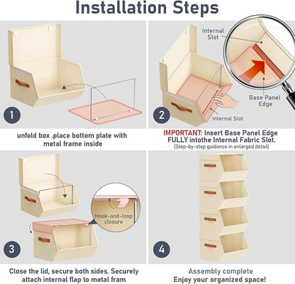 Stackable Closet Organizers and Storage Bins, Open Front Closet Shelf Organizer - Image 3